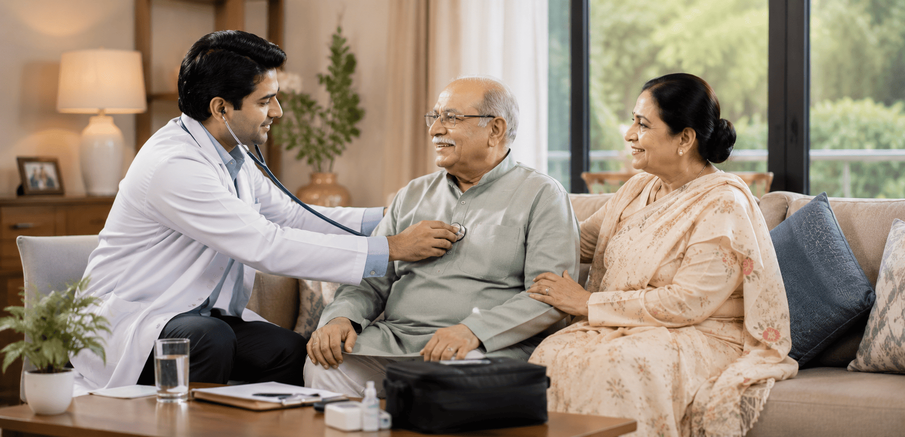 Certified doctor ready for a home consultation
